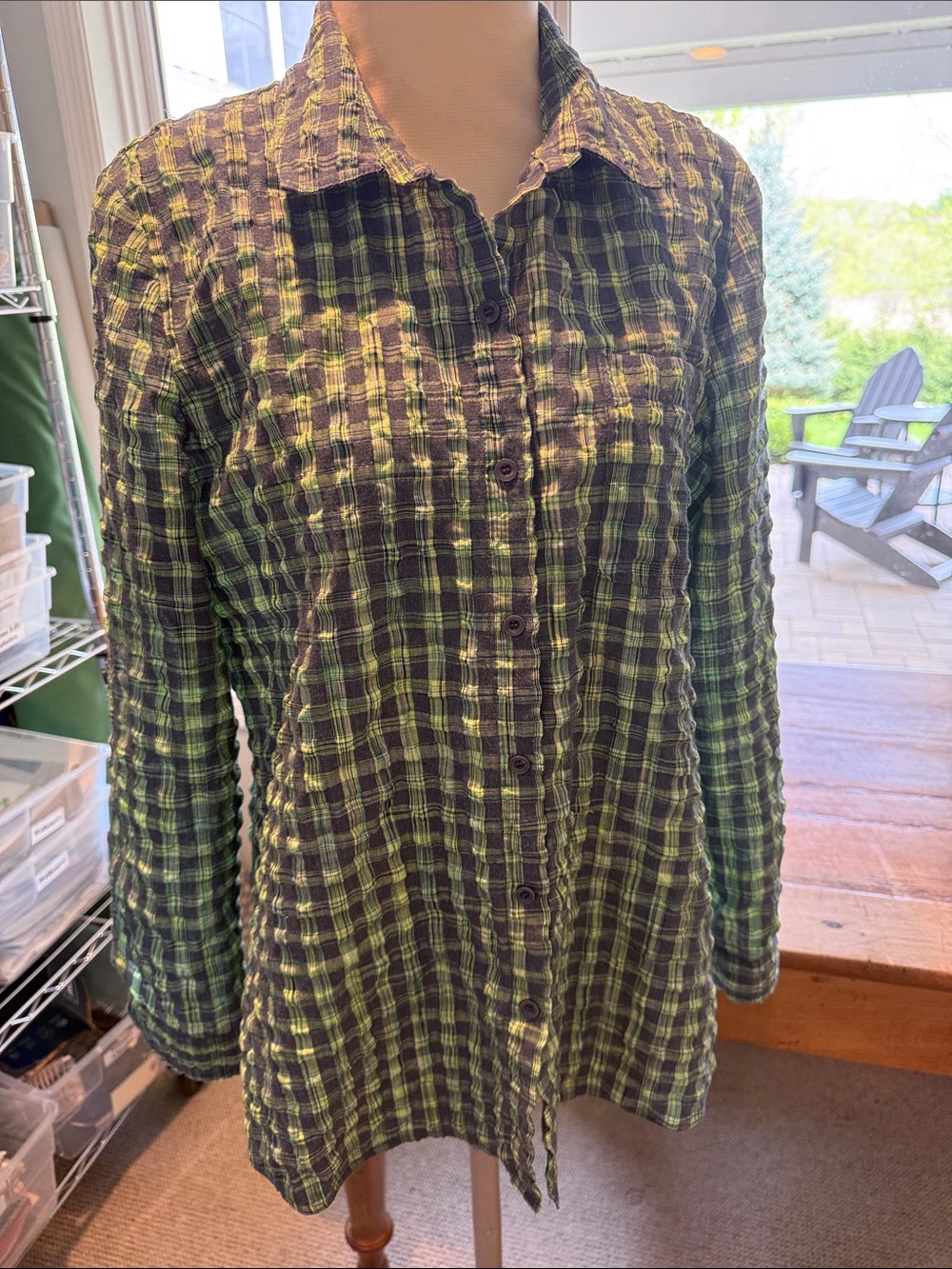 209wst38 seersucker blouse
